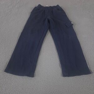 VINTAGE Nike Sweatpants Boys L Straight Leg Cargo Pocket Fleece Side Stripe Y2K